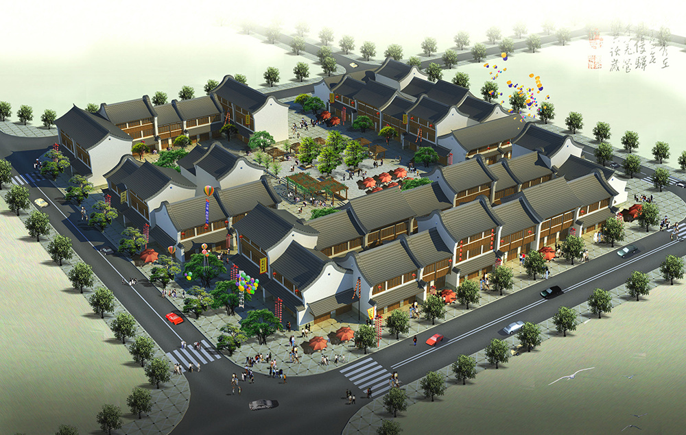 曲靖市(shì)西(xī)門(mén)街(jiē)修詳規鳥瞰圖